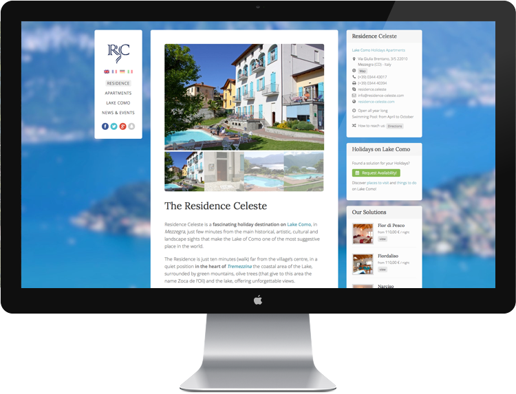 sito web per residence sul lago di como